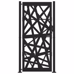 vidaXL Garden Gate 105x180 cm Weathering Steel Flame Design fence gate - steel/black, 105 x 205 cm/light design - Additional view 2