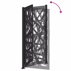 vidaXL Garden Gate 105x180 cm Weathering Steel Flame Design fence gate - steel/black, 105 x 205 cm/light design - Additional view 6