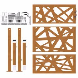 vidaXL Garden Gate 105x180 cm Weathering Steel Flame Design fence gate - weathering steel/brown, 105 x 130 cm/light design - Additional view 4