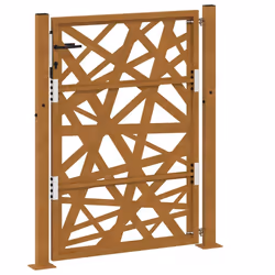 vidaXL Garden Gate 105x180 cm Weathering Steel Flame Design fence gate - weathering steel/brown, 105 x 130 cm/light design - Additional view 6