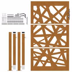 vidaXL Garden Gate 105x180 cm Weathering Steel Flame Design fence gate - weathering steel/brown, 105 x 155 cm/light design - Additional view 4