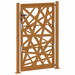 vidaXL Garden Gate 105x180 cm Weathering Steel Flame Design fence gate - weathering steel/brown, 105 x 155 cm/light design - Additional view 6