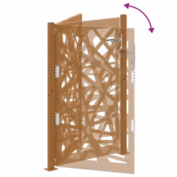 vidaXL Garden Gate 105x180 cm Weathering Steel Flame Design fence gate - weathering steel/brown, 105 x 155 cm/light design - Additional view 7