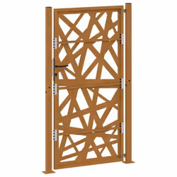 vidaXL Garden Gate 105x180 cm Weathering Steel Flame Design fence gate - weathering steel/brown, 105 x 180 cm/light design - Additional view 6