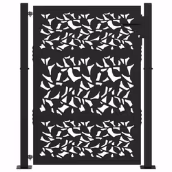 vidaXL Garden Gate 105x180 cm Weathering Steel Flame Design fence gate - steel/black, 105 x 130 cm/leaf design - Additional view 2