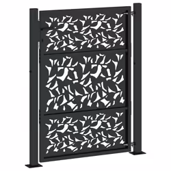 vidaXL Garden Gate 105x180 cm Weathering Steel Flame Design fence gate - steel/black, 105 x 130 cm/leaf design - Additional view 5