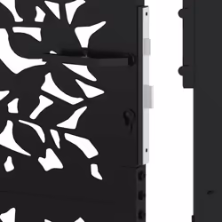 vidaXL Garden Gate 105x180 cm Weathering Steel Flame Design fence gate - steel/black, 105 x 130 cm/leaf design - Additional view 7