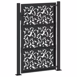 vidaXL Garden Gate 105x180 cm Weathering Steel Flame Design fence gate - steel/black, 105 x 155 cm/leaf design - Additional view 5
