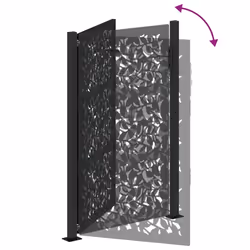 vidaXL Garden Gate 105x180 cm Weathering Steel Flame Design fence gate - steel/black, 105 x 155 cm/leaf design - Additional view 6