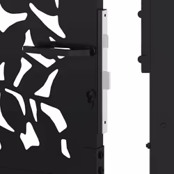 vidaXL Garden Gate 105x180 cm Weathering Steel Flame Design fence gate - steel/black, 105 x 180 cm/leaf design - Additional view 7