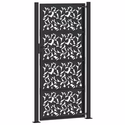 vidaXL Garden Gate 105x180 cm Weathering Steel Flame Design fence gate - steel/black, 105 x 205 cm/leaf design - Additional view 5