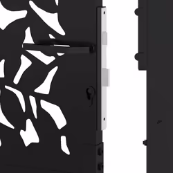 vidaXL Garden Gate 105x180 cm Weathering Steel Flame Design fence gate - steel/black, 105 x 205 cm/leaf design - Additional view 7