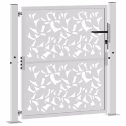 vidaXL Garden Gate 105x180 cm Weathering Steel Flame Design fence gate - weathering steel/brown, 105 x 105 cm/leaf design - Additional view 2