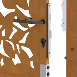 vidaXL Garden Gate 105x180 cm Weathering Steel Flame Design fence gate - weathering steel/brown, 105 x 105 cm/leaf design - Additional view 9