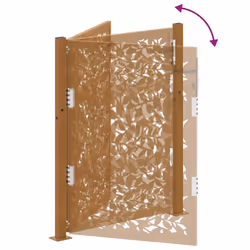 vidaXL Garden Gate 105x180 cm Weathering Steel Flame Design fence gate - weathering steel/brown, 105 x 130 cm/leaf design - Additional view 7
