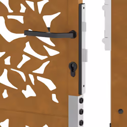 vidaXL Garden Gate 105x180 cm Weathering Steel Flame Design fence gate - weathering steel/brown, 105 x 130 cm/leaf design - Additional view 9