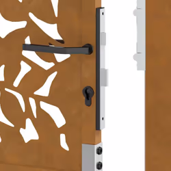 vidaXL Garden Gate 105x180 cm Weathering Steel Flame Design fence gate - weathering steel/brown, 105 x 155 cm/leaf design - Additional view 9