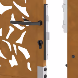 vidaXL Garden Gate 105x180 cm Weathering Steel Flame Design fence gate - weathering steel/brown, 105 x 180 cm/leaf design - Additional view 9