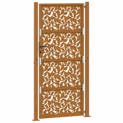 vidaXL Garden Gate 105x180 cm Weathering Steel Flame Design fence gate - weathering steel/brown, 105 x 205 cm/leaf design - Additional view 6