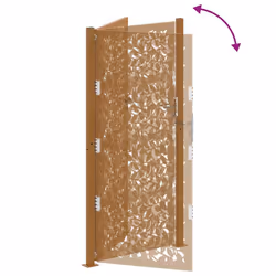 vidaXL Garden Gate 105x180 cm Weathering Steel Flame Design fence gate - weathering steel/brown, 105 x 205 cm/leaf design - Additional view 7