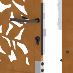 vidaXL Garden Gate 105x180 cm Weathering Steel Flame Design fence gate - weathering steel/brown, 105 x 205 cm/leaf design - Additional view 9