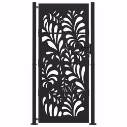 vidaXL Garden Gate 105x180 cm Weathering Steel Flame Design fence gate - steel/black, 105 x 205 cm/wave design - Additional view 2