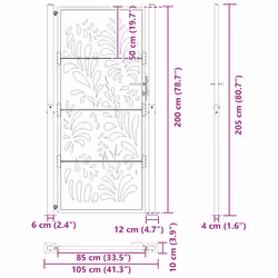 vidaXL Garden Gate 105x180 cm Weathering Steel Flame Design fence gate - steel/black, 105 x 205 cm/wave design - Additional view 3