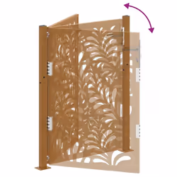 vidaXL Garden Gate 105x180 cm Weathering Steel Flame Design fence gate - weathering steel/brown, 105 x 130 cm/wave design - Additional view 7