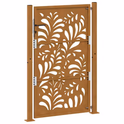 vidaXL Garden Gate 105x180 cm Weathering Steel Flame Design fence gate - weathering steel/brown, 105 x 155 cm/wave design - Additional view 6