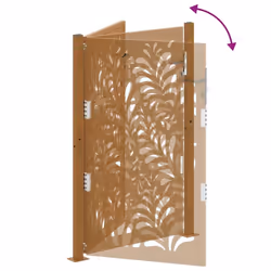 vidaXL Garden Gate 105x180 cm Weathering Steel Flame Design fence gate - weathering steel/brown, 105 x 155 cm/wave design - Additional view 7