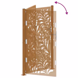 vidaXL Garden Gate 105x180 cm Weathering Steel Flame Design fence gate - weathering steel/brown, 105 x 180 cm/wave design - Additional view 7