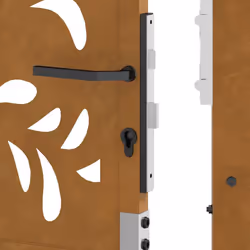 vidaXL Garden Gate 105x180 cm Weathering Steel Flame Design fence gate - weathering steel/brown, 105 x 180 cm/wave design - Additional view 9