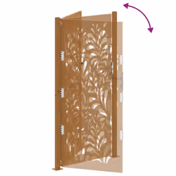 vidaXL Garden Gate 105x180 cm Weathering Steel Flame Design fence gate - weathering steel/brown, 105 x 205 cm/wave design - Additional view 7