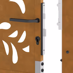 vidaXL Garden Gate 105x180 cm Weathering Steel Flame Design fence gate - weathering steel/brown, 105 x 205 cm/wave design - Additional view 9