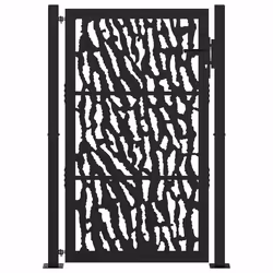 vidaXL Garden Gate 105x180 cm Weathering Steel Flame Design fence gate - steel/black, 105 x 155 cm/trace design - Additional view 2