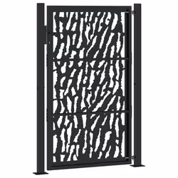 vidaXL Garden Gate 105x180 cm Weathering Steel Flame Design fence gate - steel/black, 105 x 155 cm/trace design - Additional view 5