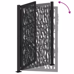 vidaXL Garden Gate 105x180 cm Weathering Steel Flame Design fence gate - steel/black, 105 x 155 cm/trace design - Additional view 6