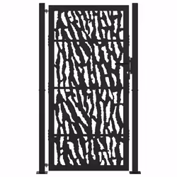 vidaXL Garden Gate 105x180 cm Weathering Steel Flame Design fence gate - steel/black, 105 x 180 cm/trace design - Additional view 2