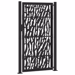 vidaXL Garden Gate 105x180 cm Weathering Steel Flame Design fence gate - steel/black, 105 x 180 cm/trace design - Additional view 5