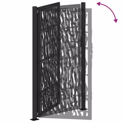 vidaXL Garden Gate 105x180 cm Weathering Steel Flame Design fence gate - steel/black, 105 x 180 cm/trace design - Additional view 6