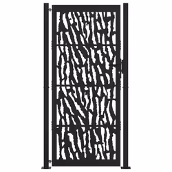 vidaXL Garden Gate 105x180 cm Weathering Steel Flame Design fence gate - steel/black, 105 x 205 cm/trace design - Additional view 2