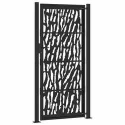 vidaXL Garden Gate 105x180 cm Weathering Steel Flame Design fence gate - steel/black, 105 x 205 cm/trace design - Additional view 5