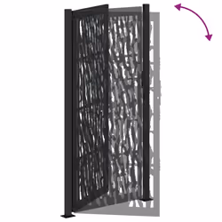 vidaXL Garden Gate 105x180 cm Weathering Steel Flame Design fence gate - steel/black, 105 x 205 cm/trace design - Additional view 6