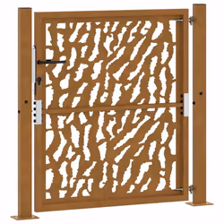vidaXL Garden Gate 105x180 cm Weathering Steel Flame Design fence gate - weathering steel/brown, 105 x 105 cm/trace design - Additional view 6