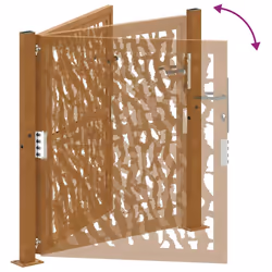vidaXL Garden Gate 105x180 cm Weathering Steel Flame Design fence gate - weathering steel/brown, 105 x 105 cm/trace design - Additional view 7