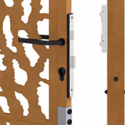 vidaXL Garden Gate 105x180 cm Weathering Steel Flame Design fence gate - weathering steel/brown, 105 x 105 cm/trace design - Additional view 9