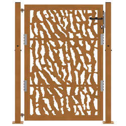 vidaXL Garden Gate 105x180 cm Weathering Steel Flame Design fence gate - weathering steel/brown, 105 x 130 cm/trace design - Additional view 2