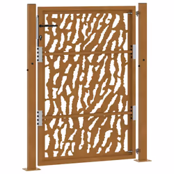 vidaXL Garden Gate 105x180 cm Weathering Steel Flame Design fence gate - weathering steel/brown, 105 x 130 cm/trace design - Additional view 6