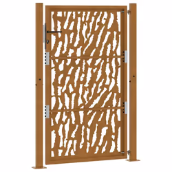 vidaXL Garden Gate 105x180 cm Weathering Steel Flame Design fence gate - weathering steel/brown, 105 x 155 cm/trace design - Additional view 6