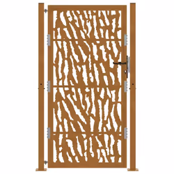 vidaXL Garden Gate 105x180 cm Weathering Steel Flame Design fence gate - weathering steel/brown, 105 x 180 cm/trace design - Additional view 2